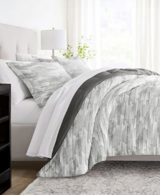 Ienjoy Home Textured Stripe Comforter Sets In Gray