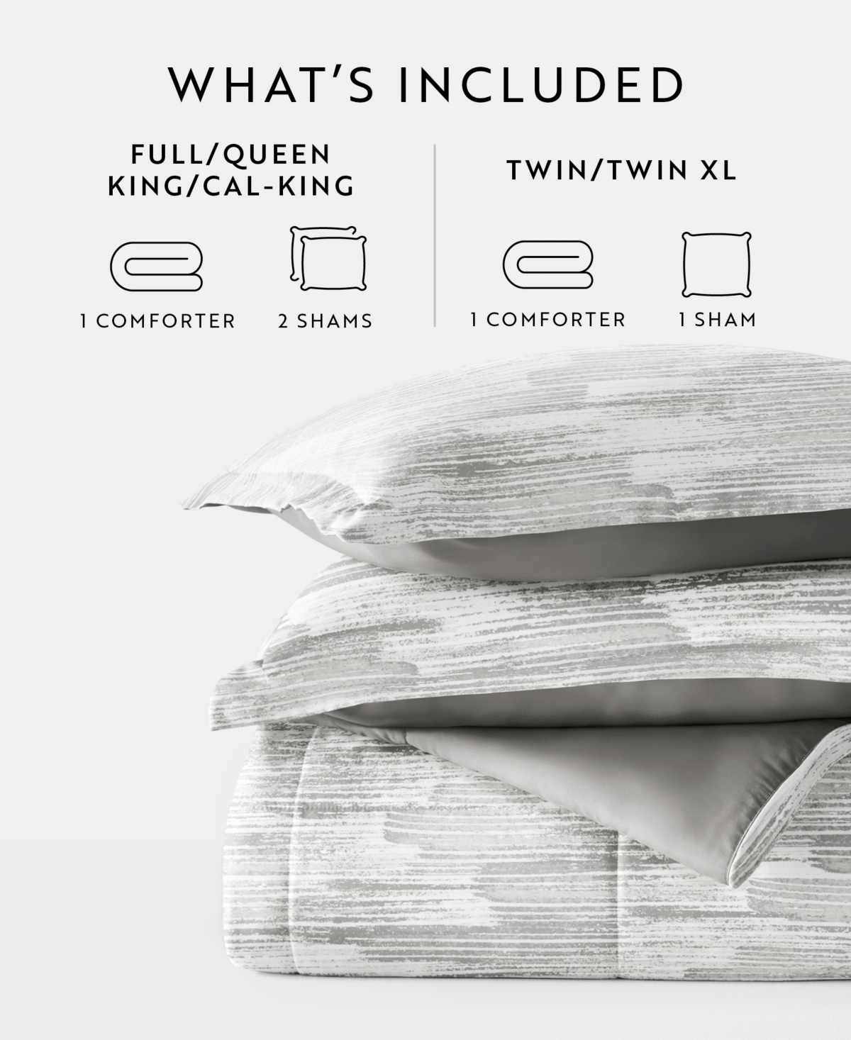 Ienjoy Home Textured Stripe 3-piece Comforter Set, Full/queen In Gray