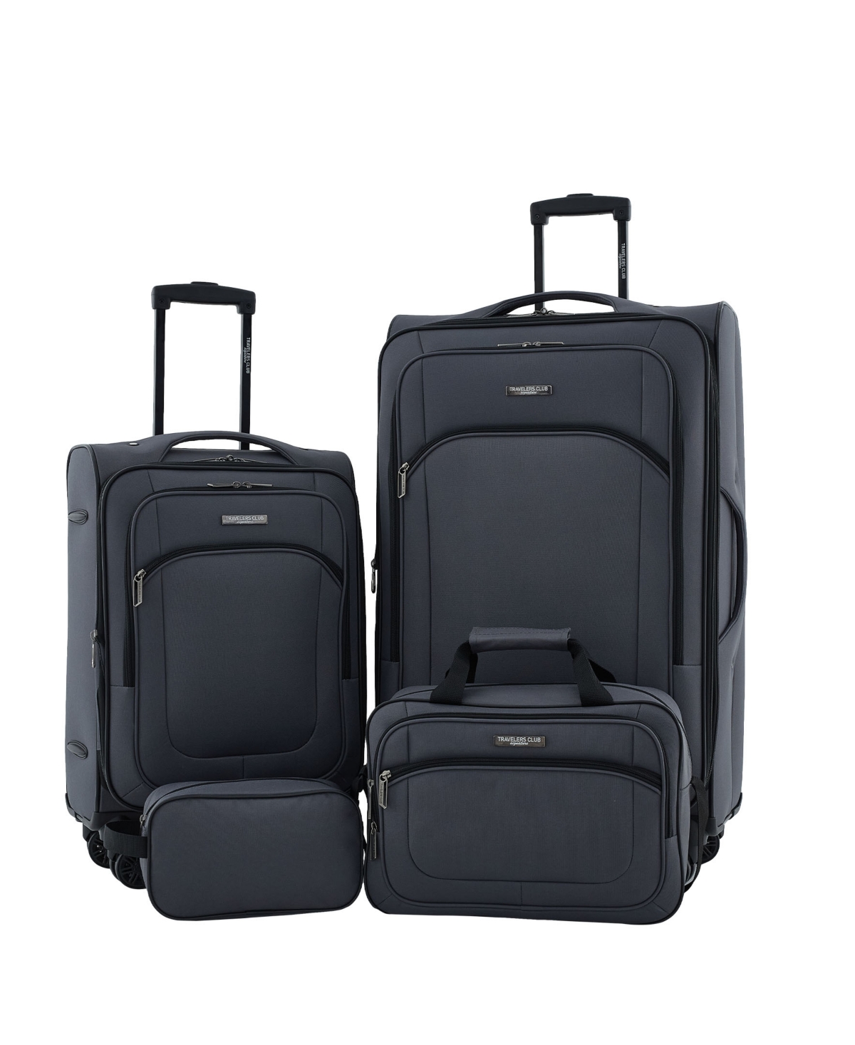 4 Piece Expandable Rolling Luggage Collection - Gray