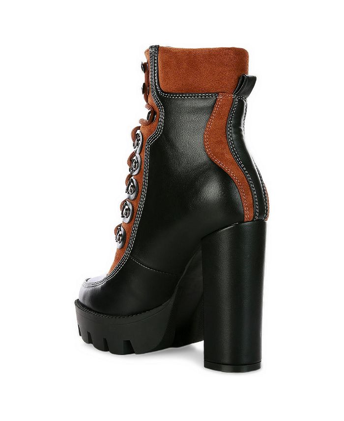 London Rag Women's yeti high heel lace up biker boots - Macy's