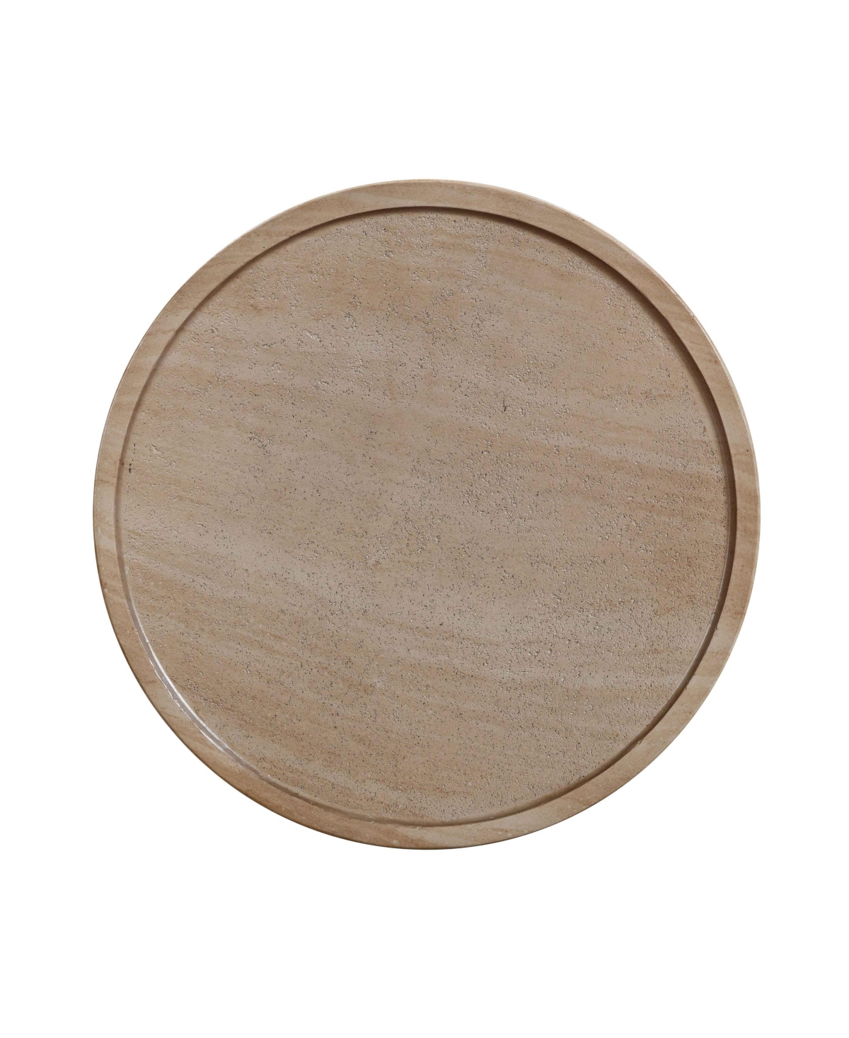 Tov Furniture Darcy Faux Travertine Concrete Side Table In Travertine