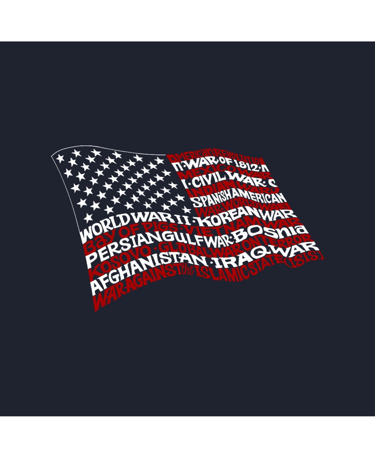 Boy's Word Art Hooded Sweatshirt - American Wars Tribute Flag