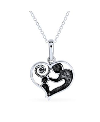 Family Loving Mother Son Or Daughter Heart Shape Mother And Child Necklace Pendant Mom Wife Sterling Silver