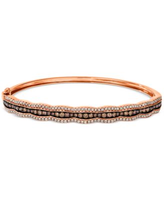 Chocolate Diamond & Nude Diamond Scalloped Bangle Bracelet (1-7/8 ct. t.w.) in 14k White Gold (Also Available in Rose Gold and Yellow Gold)
