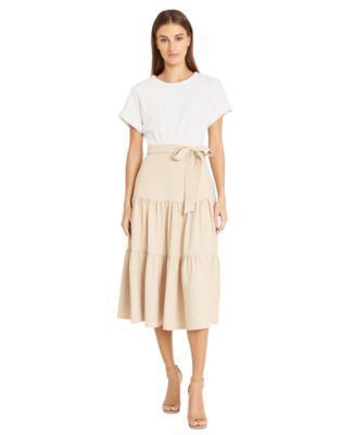 Donna Morgan - Women's Colorblocked Tiered Midi Dress