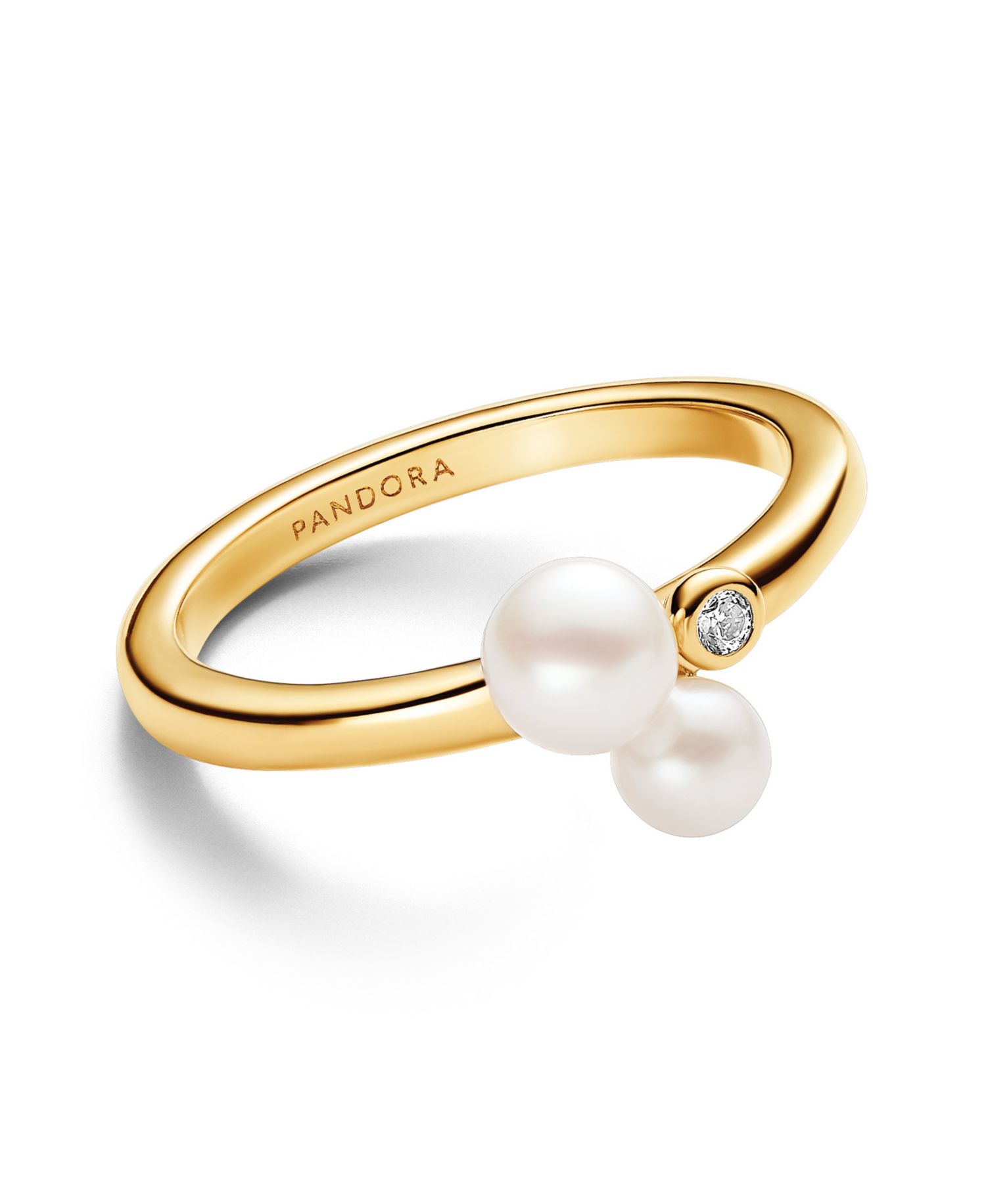 Sterling Silver Timeless Duo Treated Freshwater Cultured Pearls Ring
