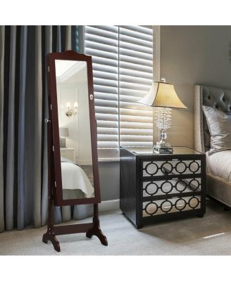 14 LED Jewelry Armoire Cabinet with Full Length Mirror and 4 Tilting Angles