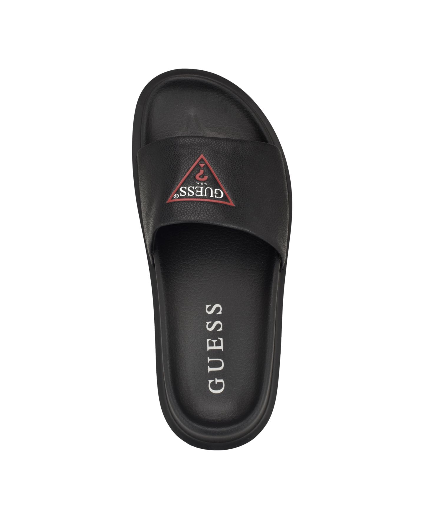 Мужские сандалии GUESS Vumble Triangle Emblem Fashion Slide Sandal, цвет: Чёрный — фото 4