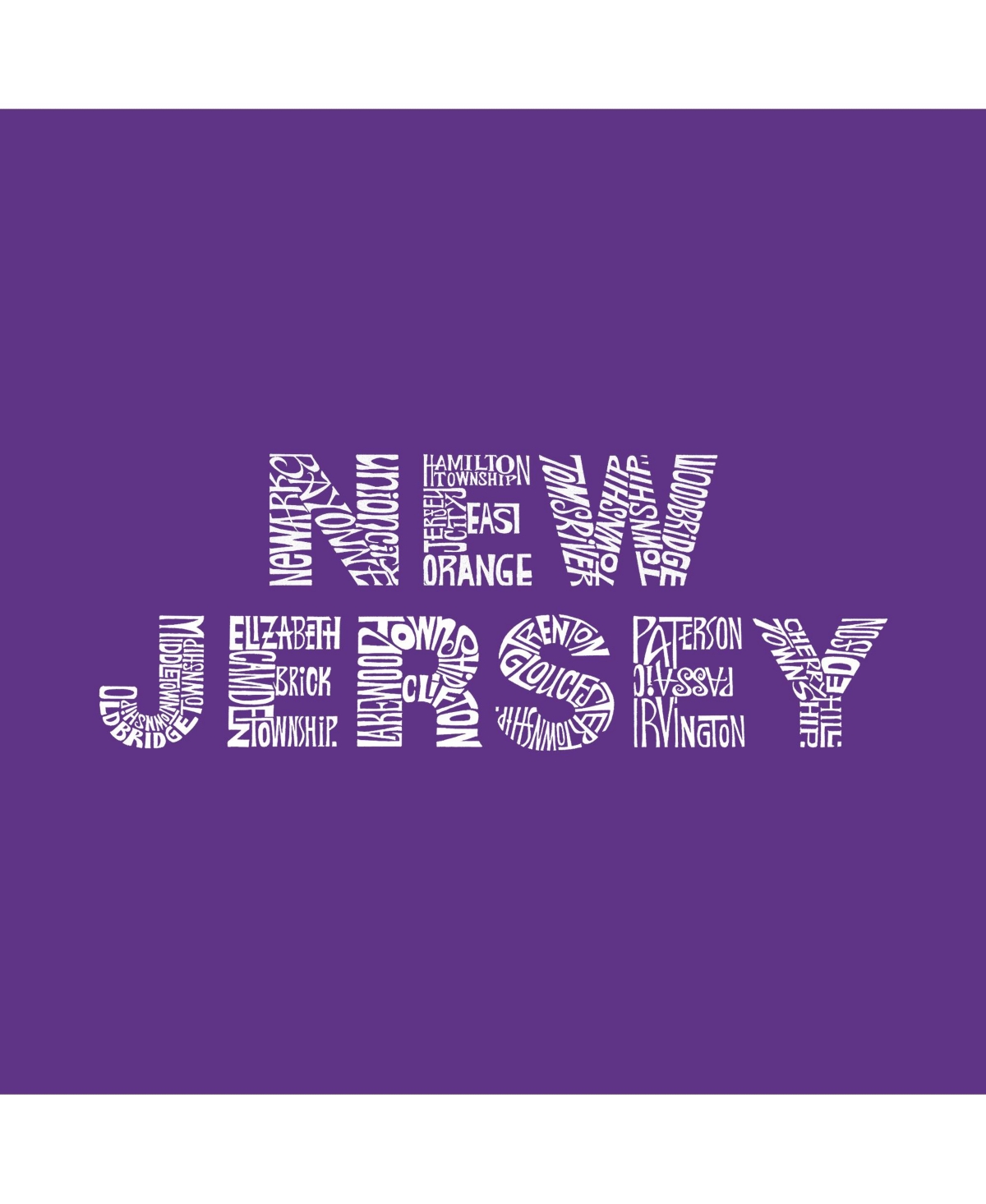 Girl's Word Art T-shirt - New Jersey Neighborhoods