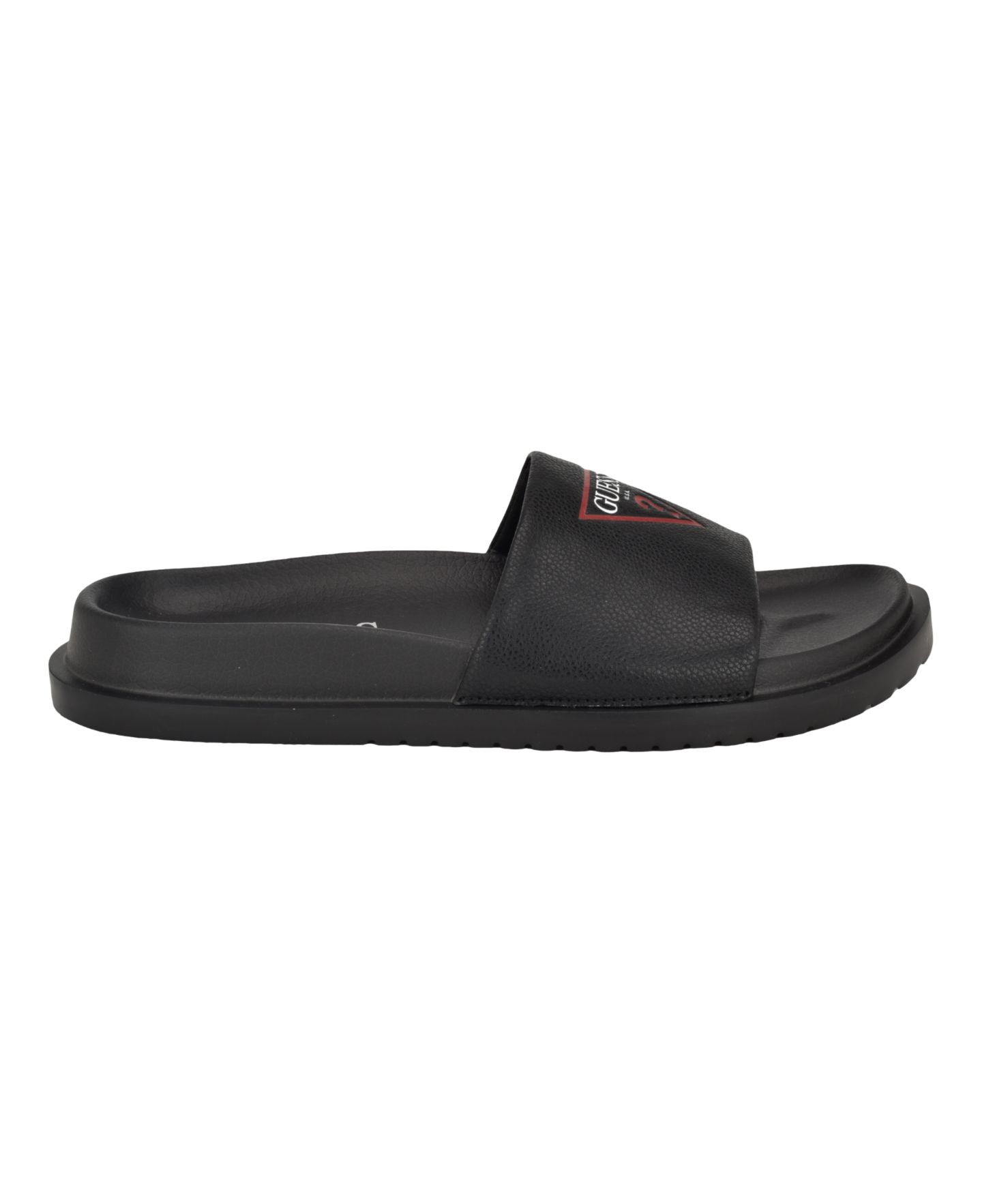 Мужские сандалии GUESS Vumble Triangle Emblem Fashion Slide Sandal, цвет: Чёрный — фото 2