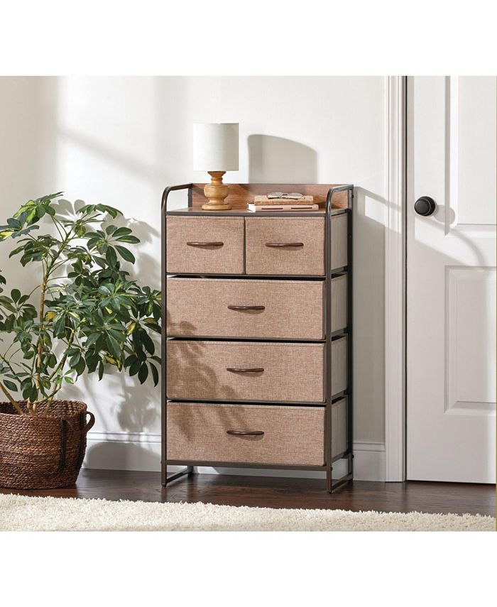 mDesign Tall Dresser Storage Chest, 5 Fabric Drawers Macy's