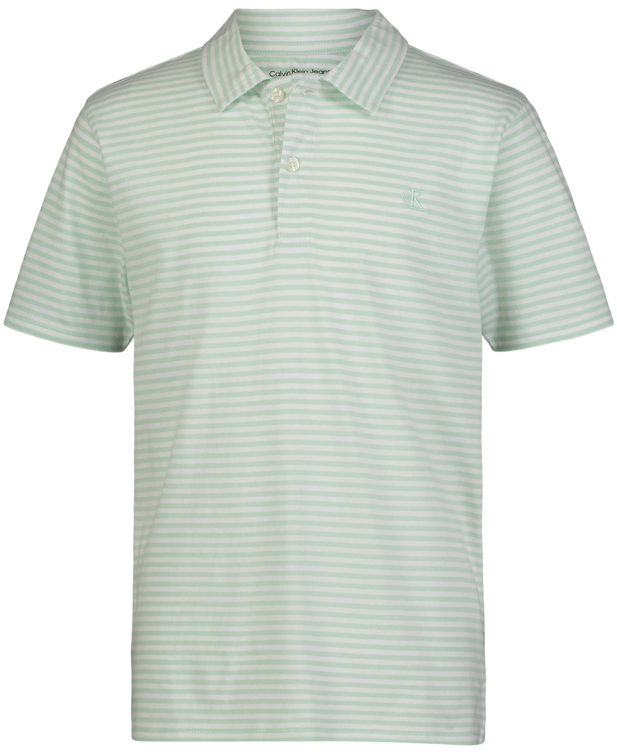 Calvin Klein Kids' Big Boys Stripe Polo Shirt In Light Green