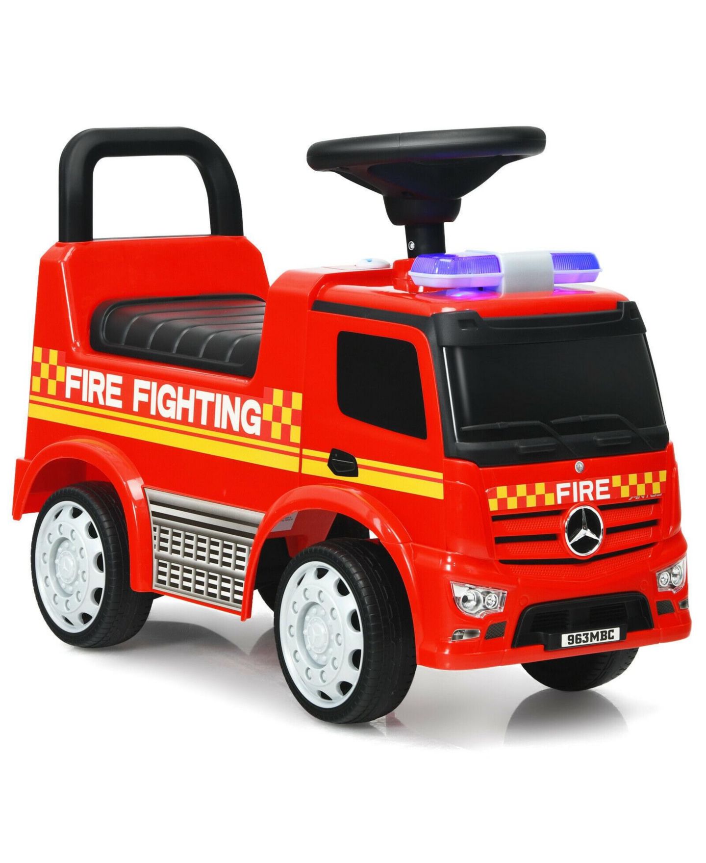 Детская игрушка SUGIFT Licensed Mercedes Benz Fire Engine Racer Ride-On Push Car, Ages 1+ — фото 1