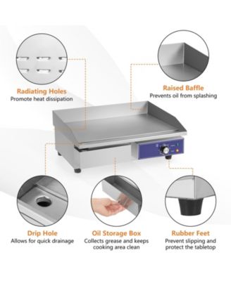 Commercial Electric Griddle with 122 -572  Adjustable Temperature Control