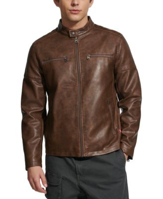Men's Faux Leather Racer Jacket