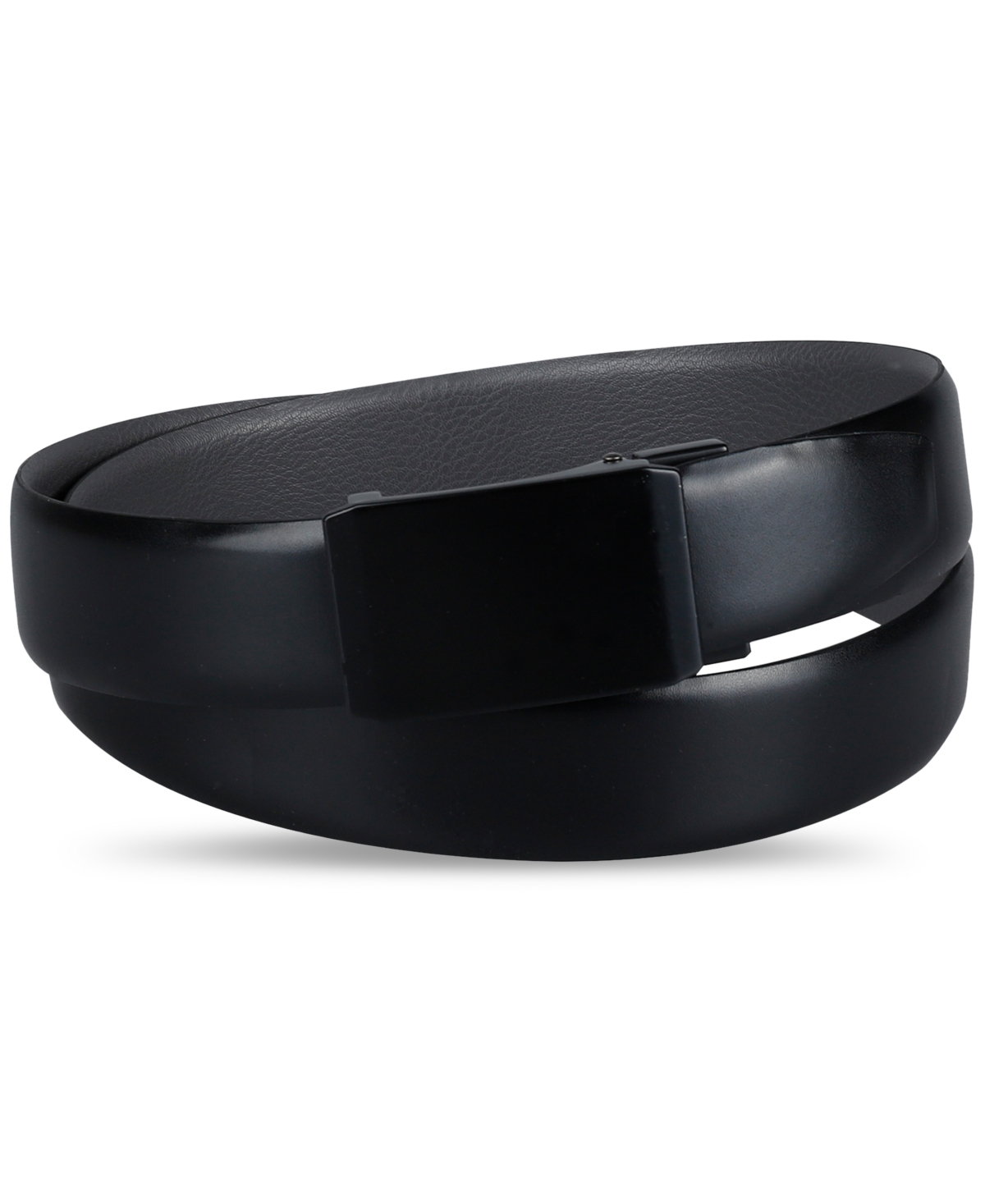 Men's Faux-Leather Stretch Compression Lock Belt - Black