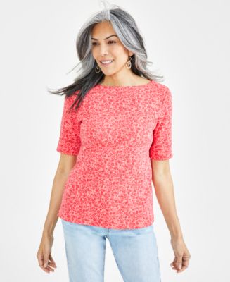 macy's elbow sleeve top