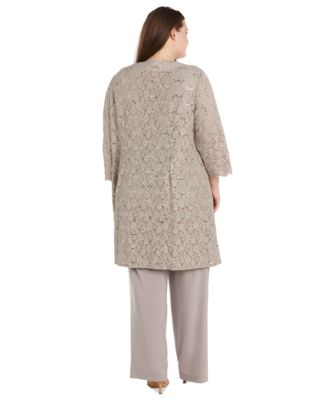 Plus Size 3-Pc. Embellished Jacket, Tank & Pants Set