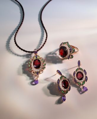 Crazy Collection&reg; Garnet (5-1/3 ct. t.w) and Multi-Stone (1-3/4) Pendant in 14k Rose Gold