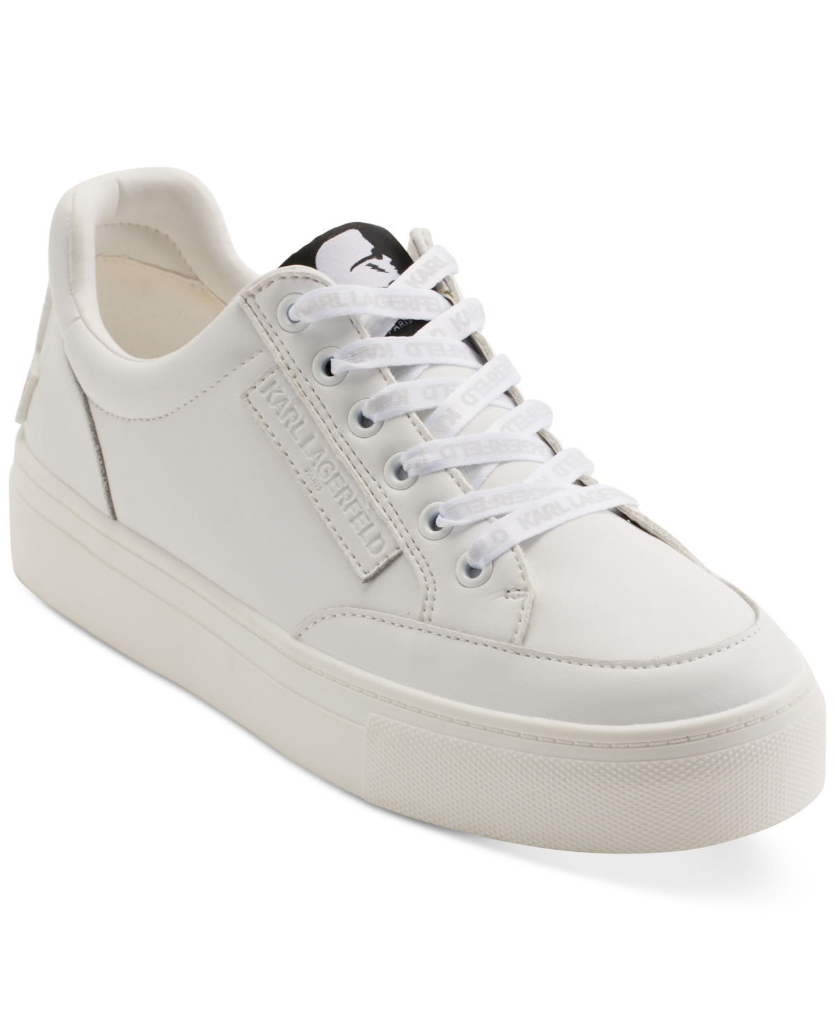 Shop Karl Lagerfeld Women's Calico Patch Embellished-heel Sneakers In Bright White