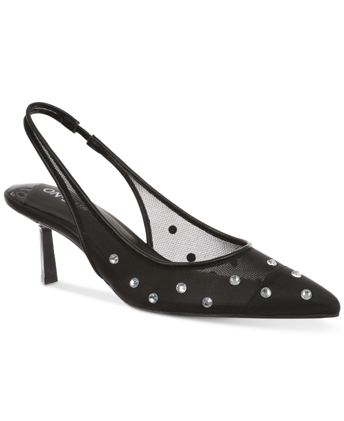 On 34th Women's Baeley Slingback Pumps, Created For Macy's In Black Bling Mesh