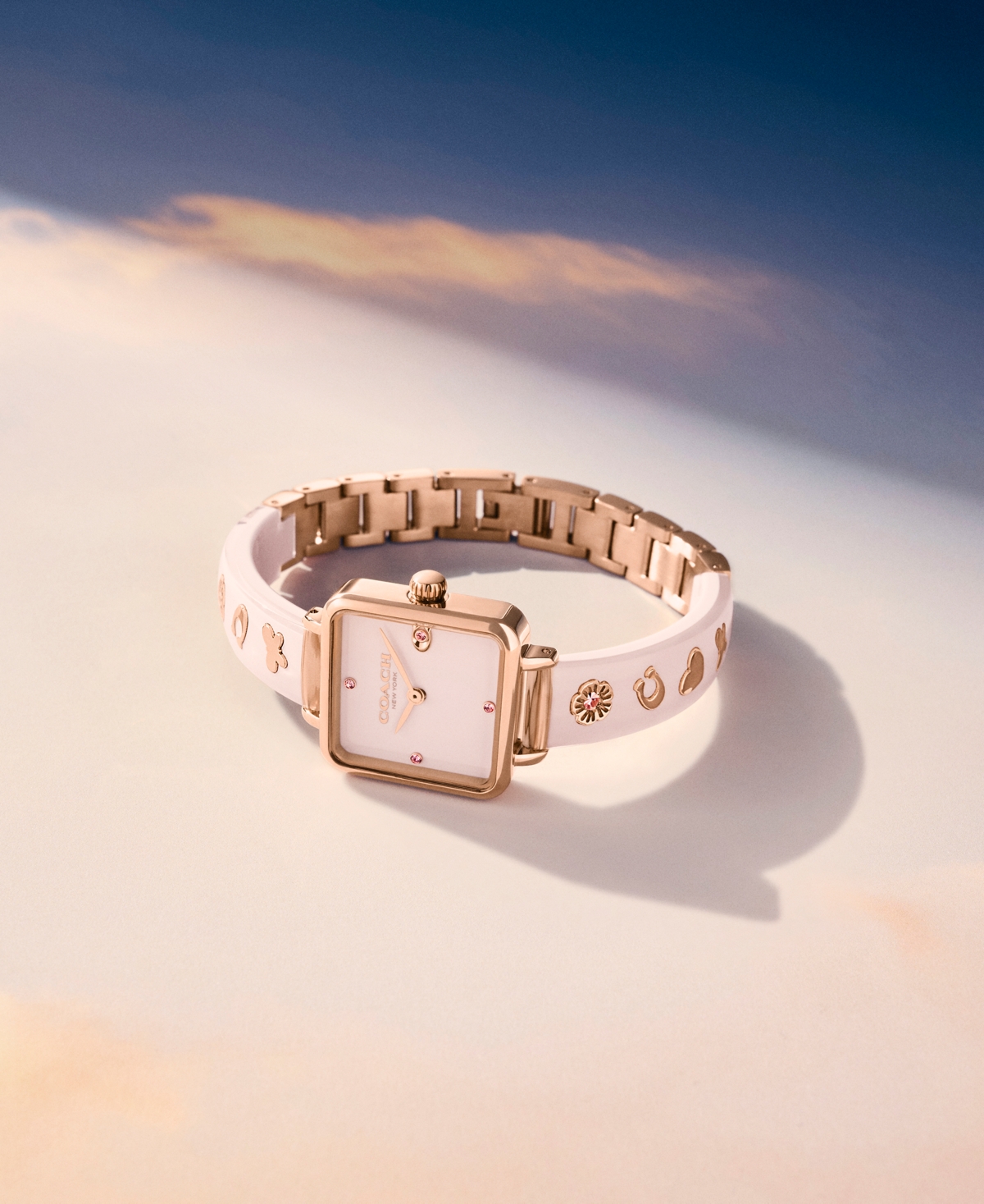 Coach Women's Cass Blush Resin Bangle Bracelet Watch 22mm