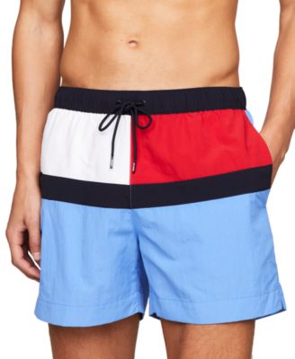 Men s Long Drawstring Flag 7 Swim Trunks