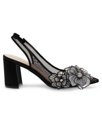 Women's Petra Flower Applique Slingback Pumps