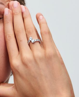 Sterling Silver Timeless Overlapping Sparkling Band Ring