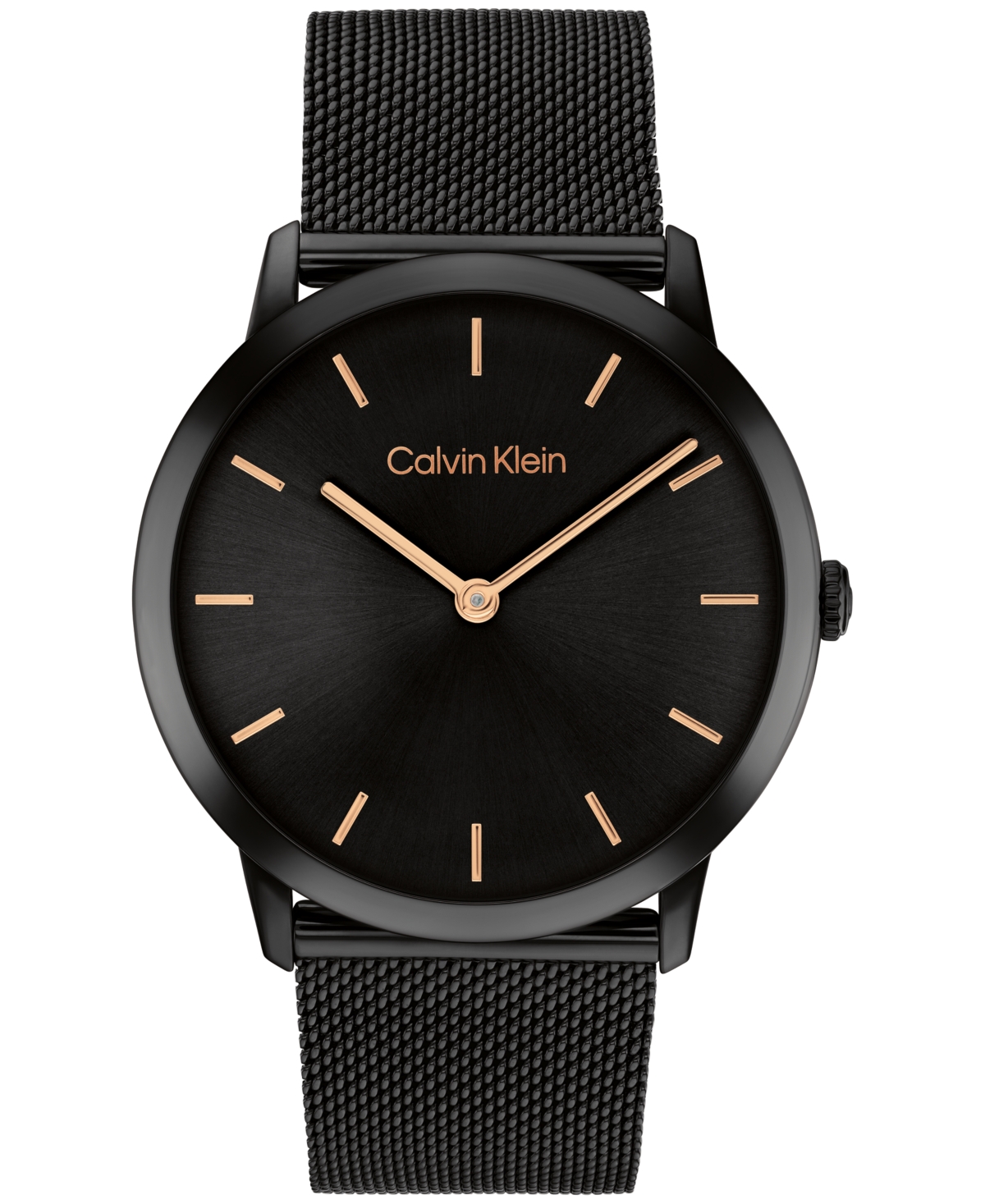 Calvin Klein Women's Exceptional Black Stainless Steel Mesh Bracelet Watch 37mm