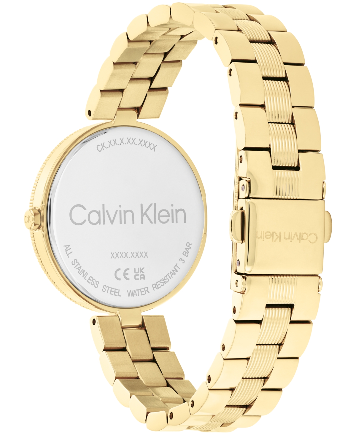 Shop Calvin Klein Women's Gleam Gold-tone Stainless Steel Bracelet Watch 32mm