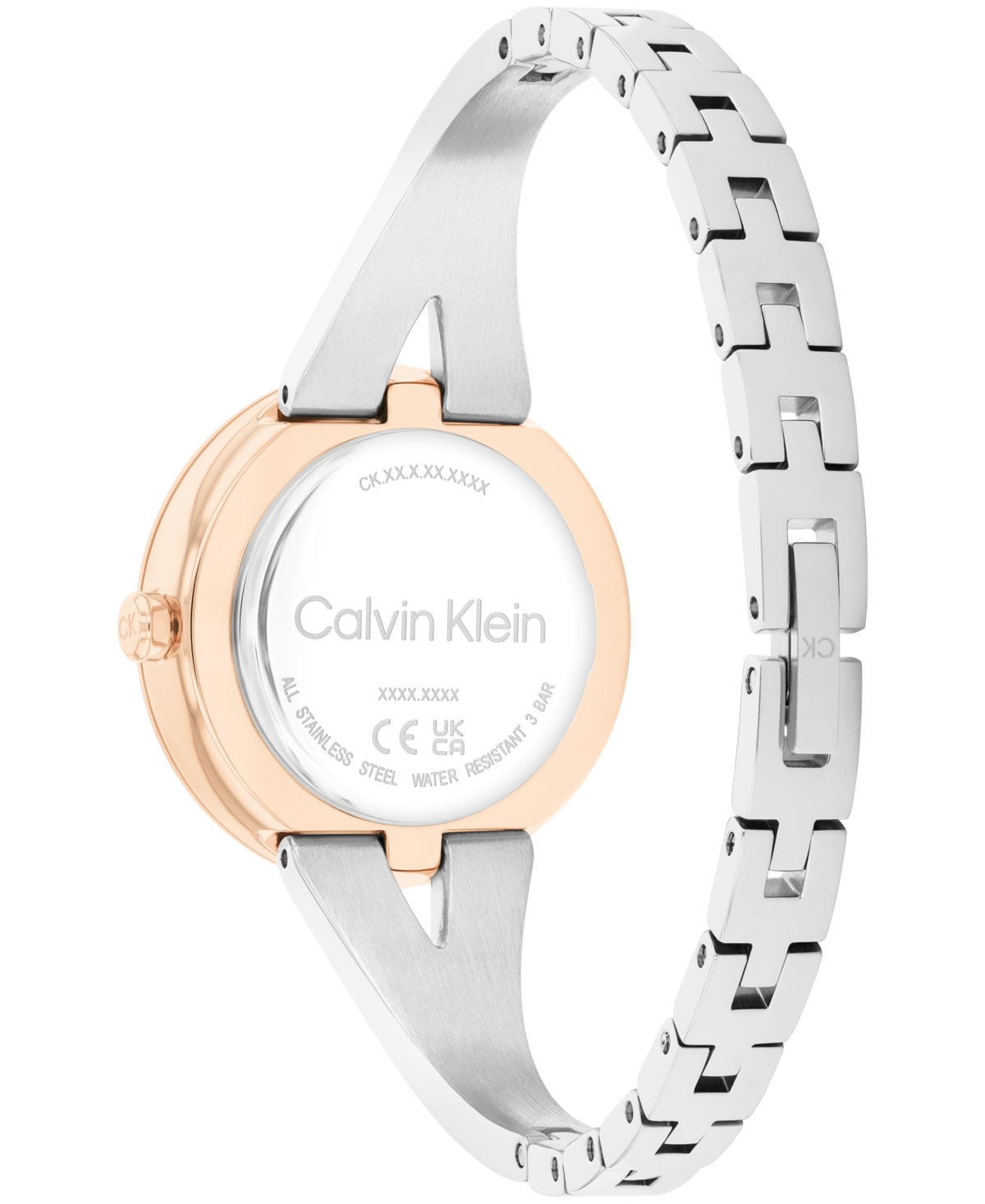 Shop Calvin Klein Women's Joyful Two-tone Stainless Steel Bangle Bracelet Watch 30mm