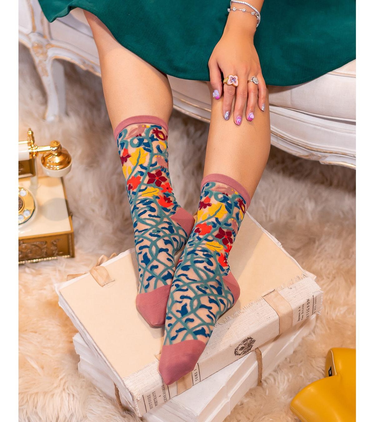 Shop Sock Candy Women's Tapestry Vines Sheer Sock