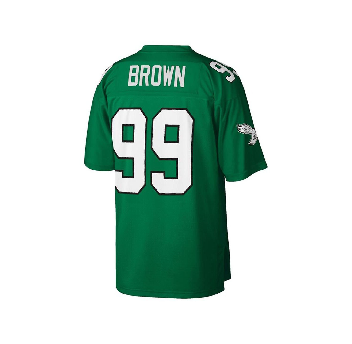 Men's Jerome Brown Kelly Green Philadelphia Eagles Big and Tall 1990 Retired Player Replica Jersey