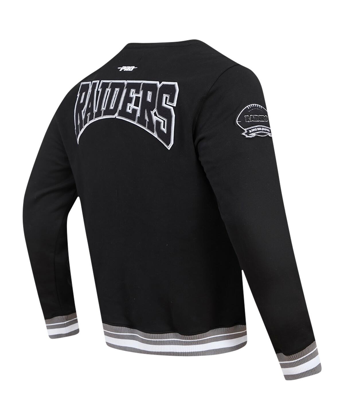 Shop Pro Standard Men's  Black Las Vegas Raiders Crest Emblem Pullover Sweatshirt