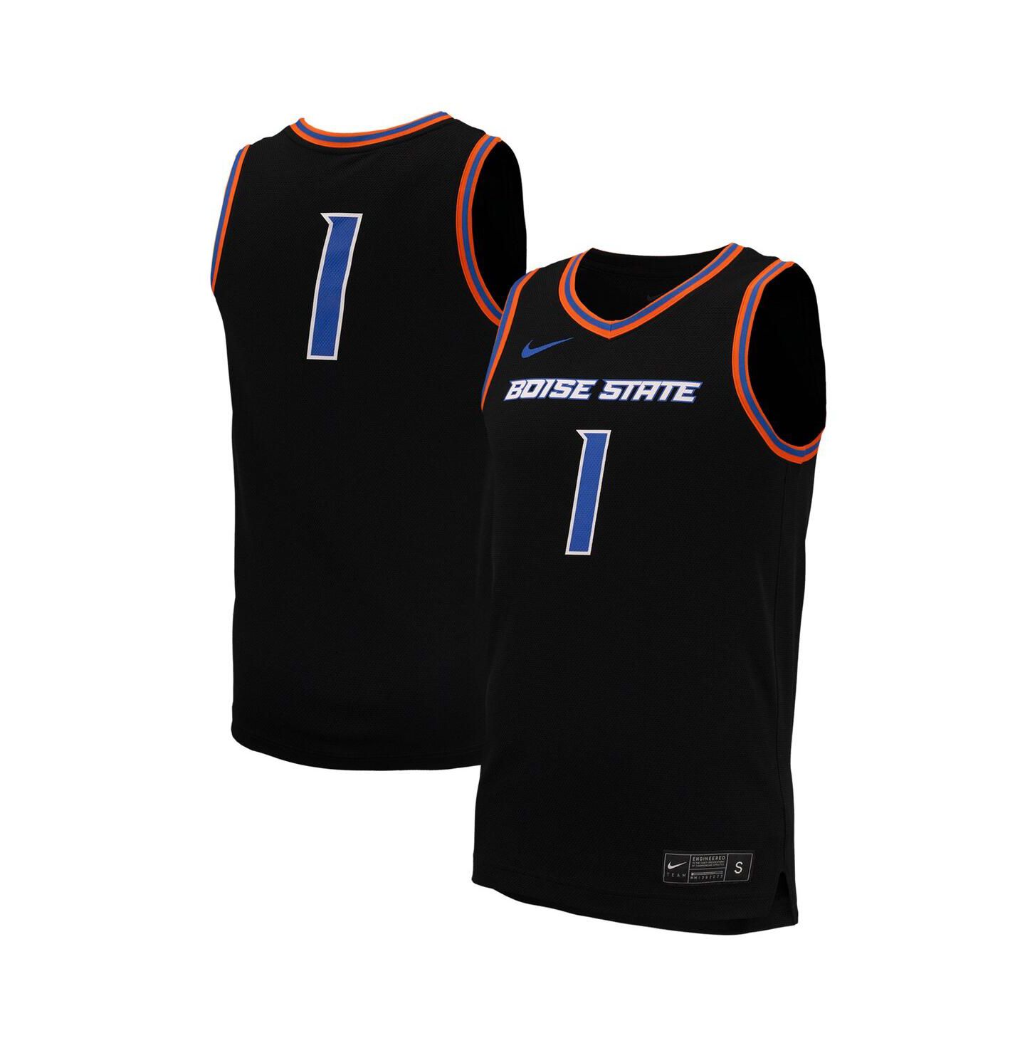 Мужской топ Nike #1 Black Boise State Broncos Replica Basketball Jersey — фото 1
