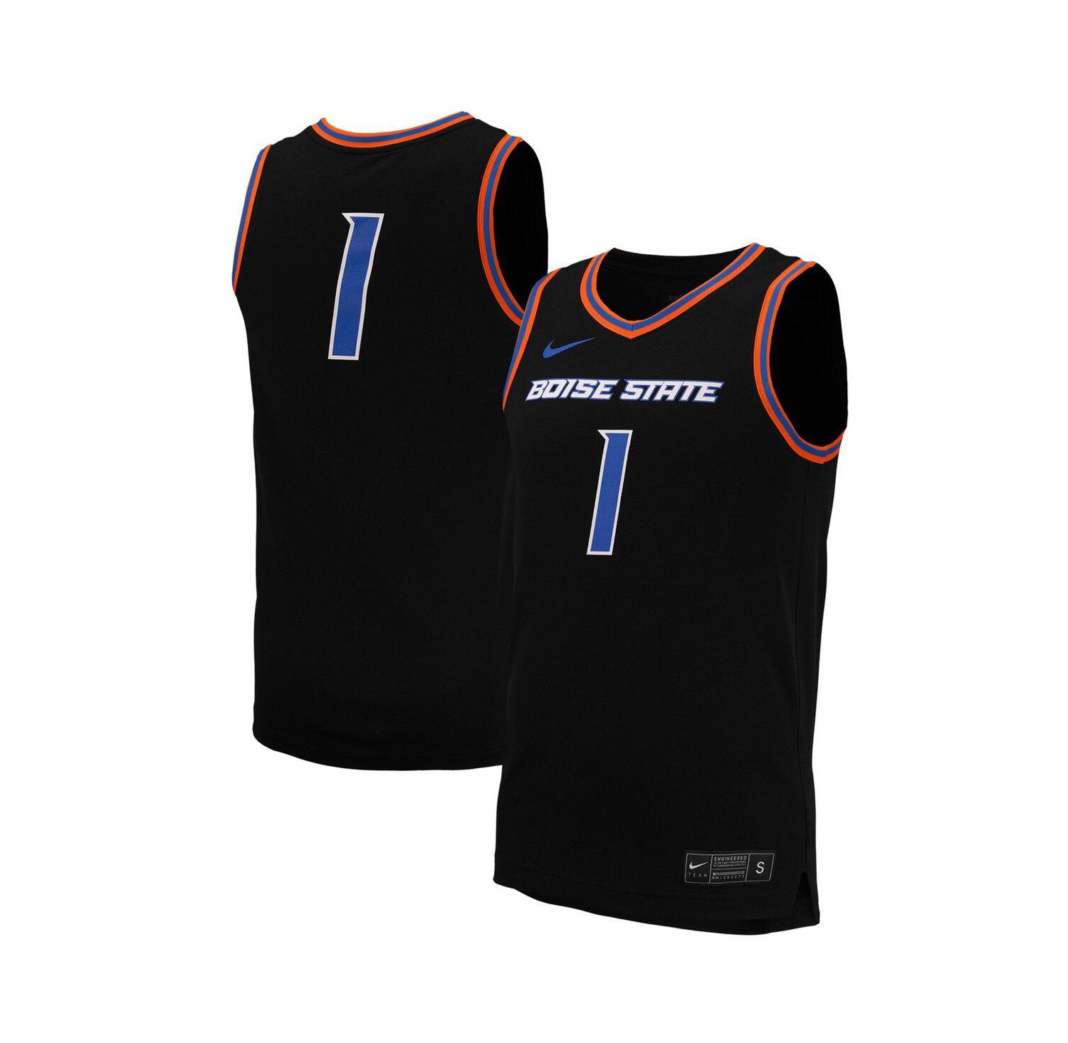 Men's #1 Black Boise State Broncos Replica Basketball Jersey