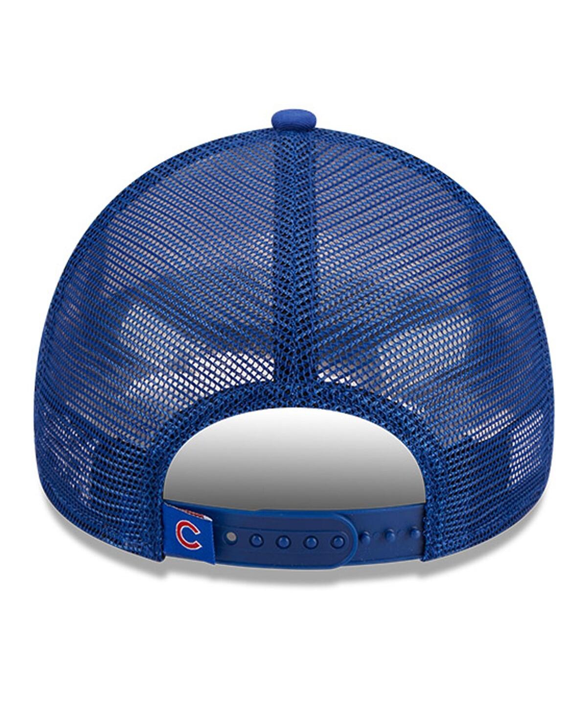 Men's New Era Royal Chicago Cubs Stacked A-Frame Trucker 9FORTY Adjustable Hat - Royal