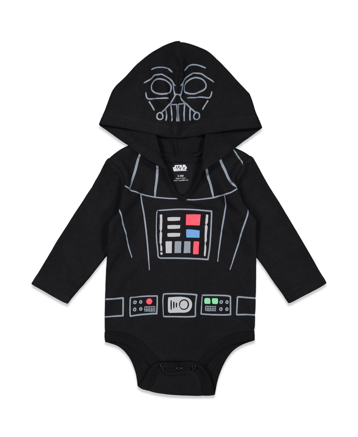 Starwars Baby Boys Star Wars Darth Vader R2-D2 Chewbacca 3 Pack Bodysuits -brown/black