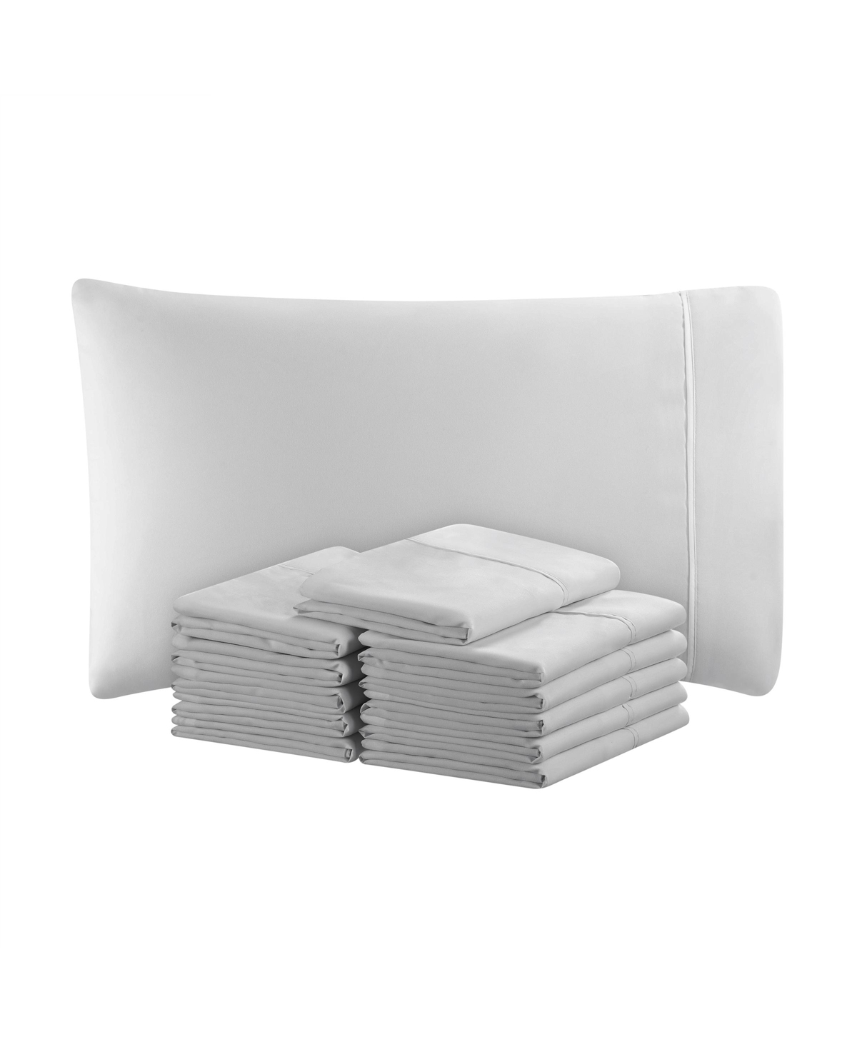 Arkwright Bulk Microfiber Pillowcases - (12 Pack) Color Options, Pillow Cover Bedding Essentials Supplies for Hosts of Hotel, Motel, or Rental Propert