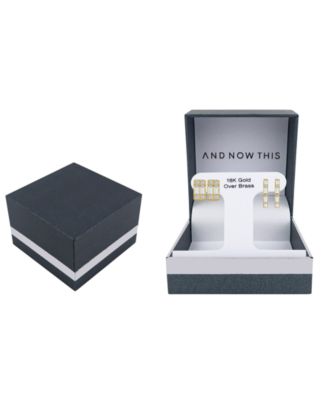 Crystal Stud And Hoop Earring Set