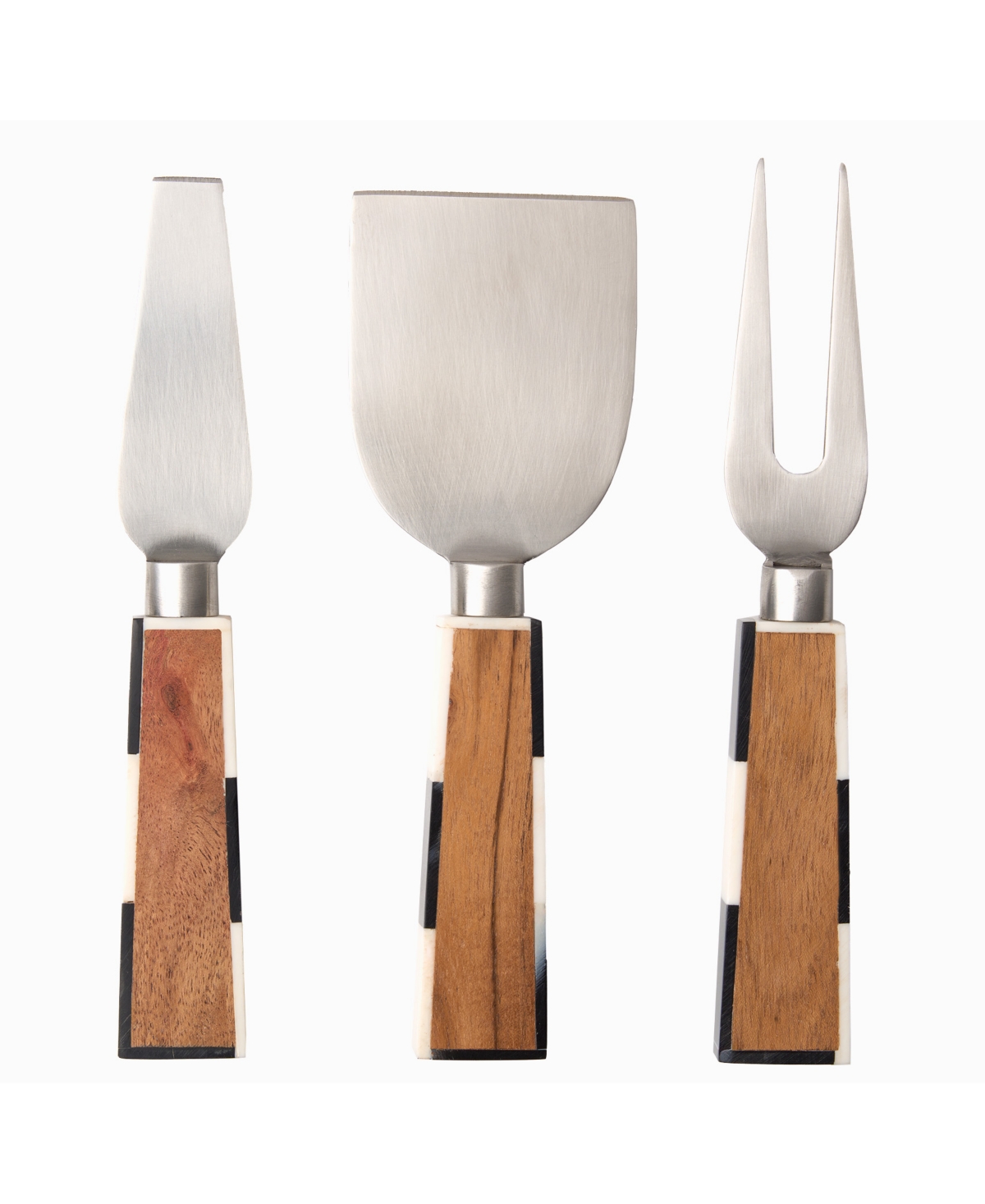 Godinger Signature Collection Acacia Wood 3 Piece Cheese Knife Set In Brown
