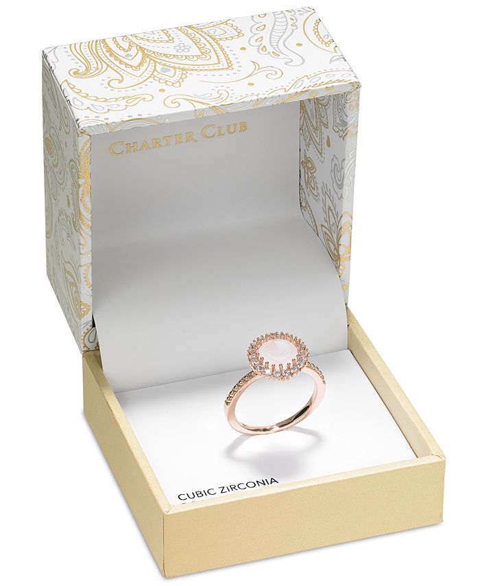 Charter Club Rose GoldTone Pavé & Color Crystal Halo Ring, Created for Macy's Macy's