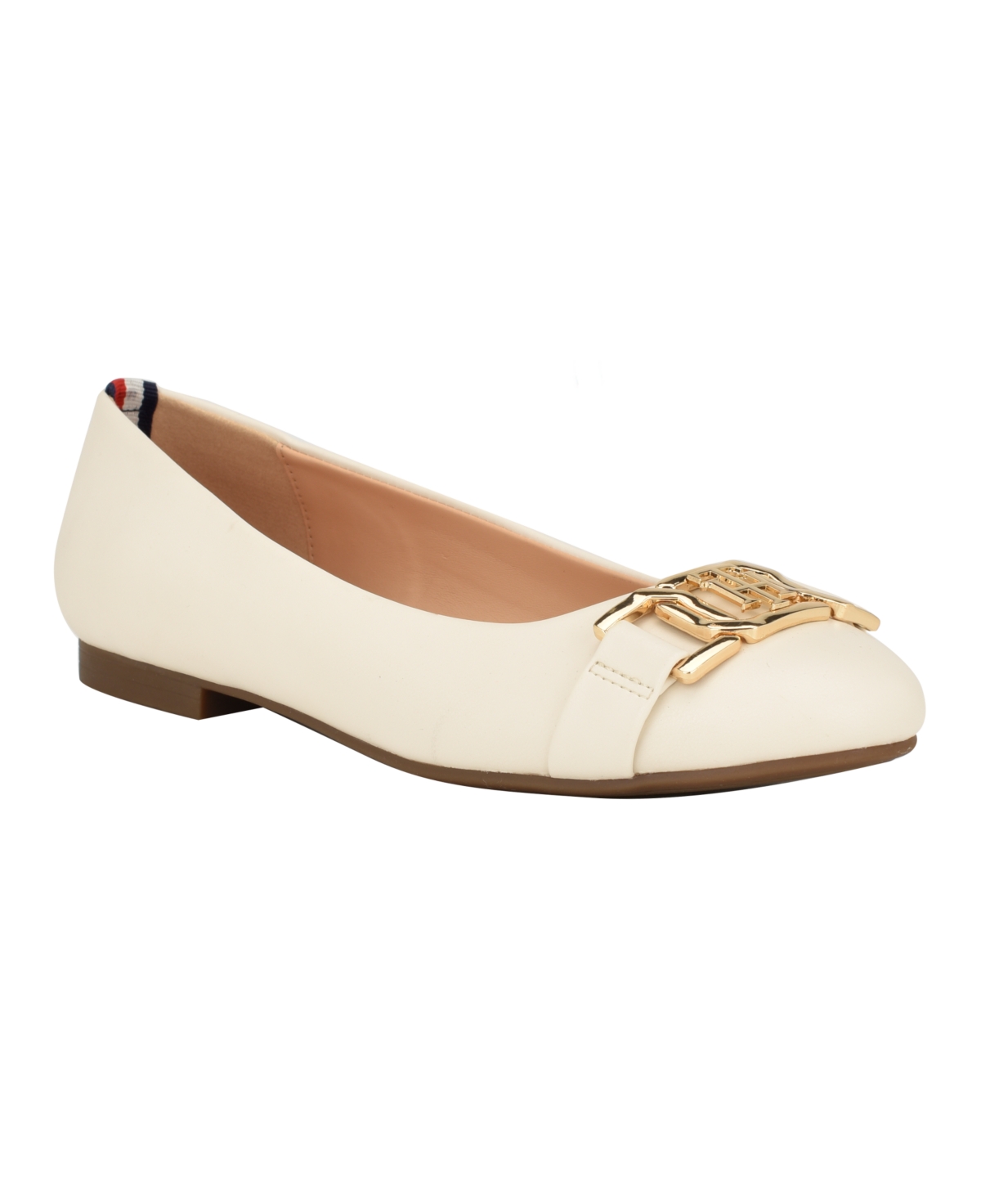 Shop Tommy Hilfiger Women's Gallyne Classic Ballet Flats In Ivory- Manmade