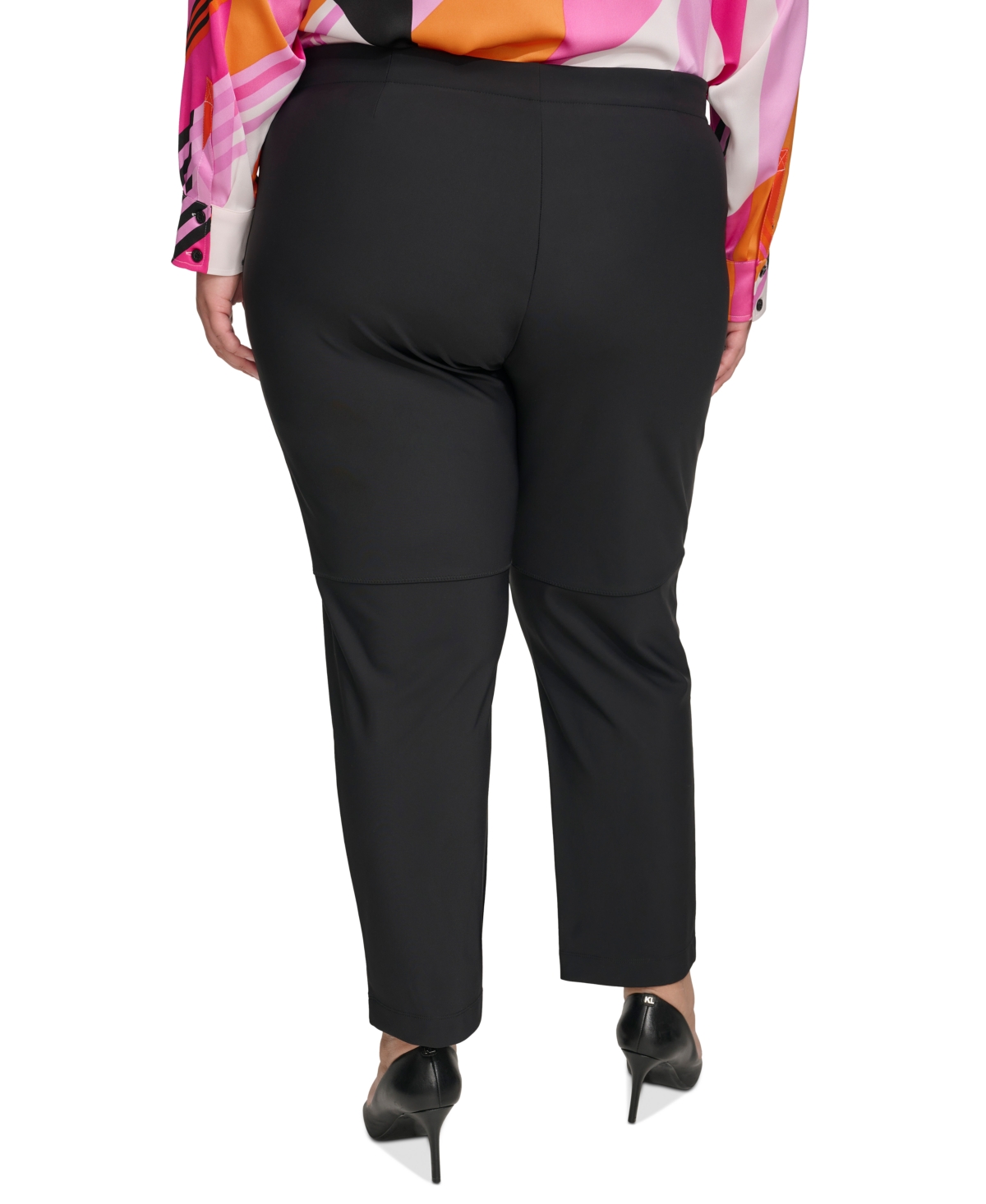 Karl Lagerfeld Paris Plus Size Mid Rise Compression Pants, First@Macy's