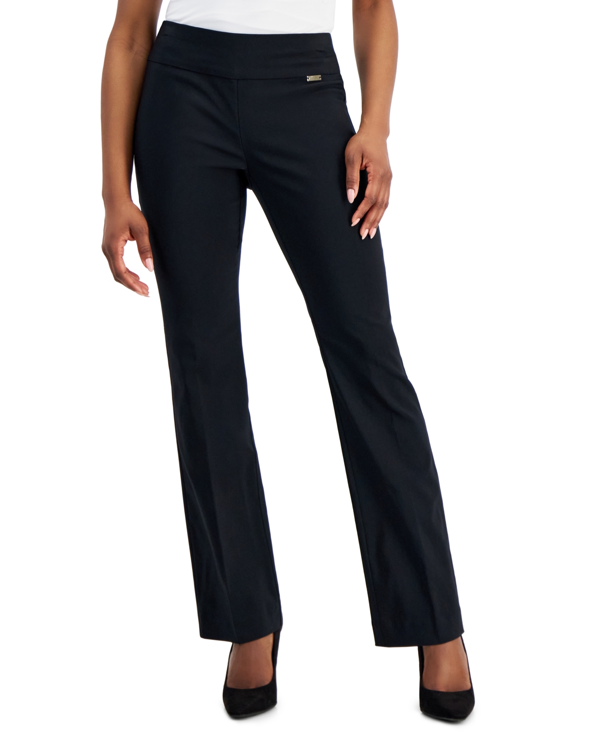 Inc International Concepts Petite Mid-rise Bootcut Pants, Created For Macy's In Deep Black
