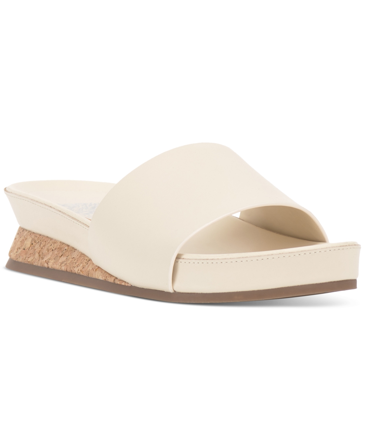 Shop Vince Camuto Febba Demi-wedge Flatform Slide Sandals In Creamy White