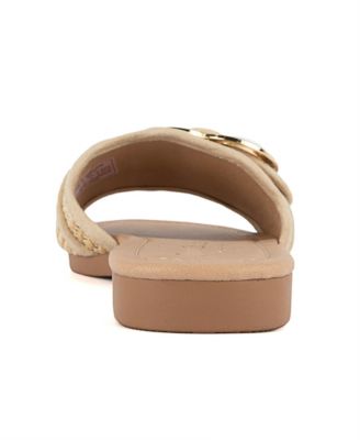 Women's Zapphire Heart Buckle Slide Flat Sandals