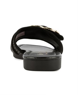 Women's Zapphire Heart Buckle Slide Flat Sandals