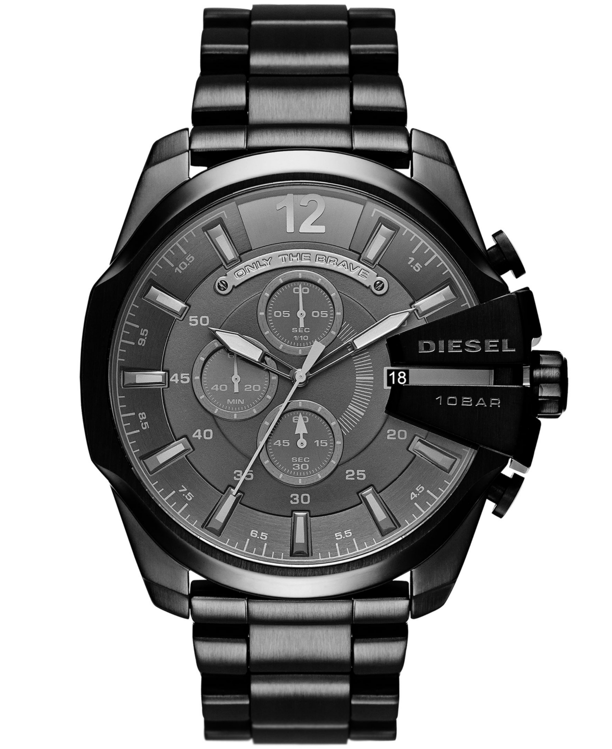 Men's Diesel Men's Mega Chief Chronograph Black Stainless Steel Watch 51mm - Black